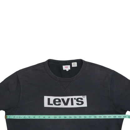 Levi's Men's Black Logo Crew Neck Sweatshirt L Regular Fit