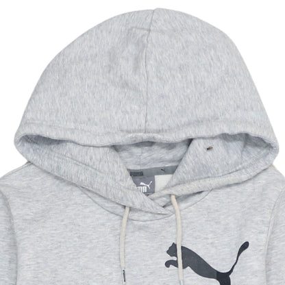 Puma Womens Grey Pullover Hoodie Size 8 Classic Logo Sweatshirt