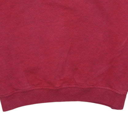 Adidas Mens Red Crew Neck Pullover Sweatshirt Size L