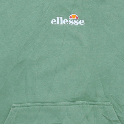 Ellesse Womens Green Pullover Hoodie UK 12 Cotton Logo Casual