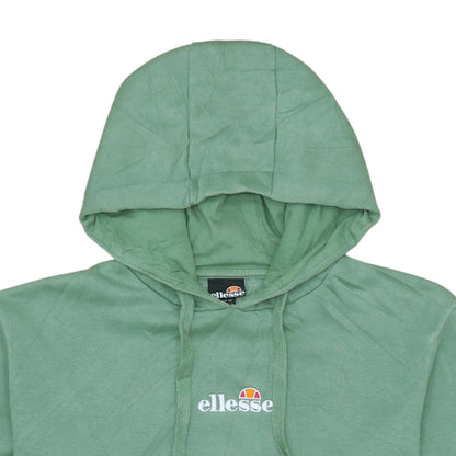 Ellesse Womens Green Pullover Hoodie UK 12 Cotton Logo Casual