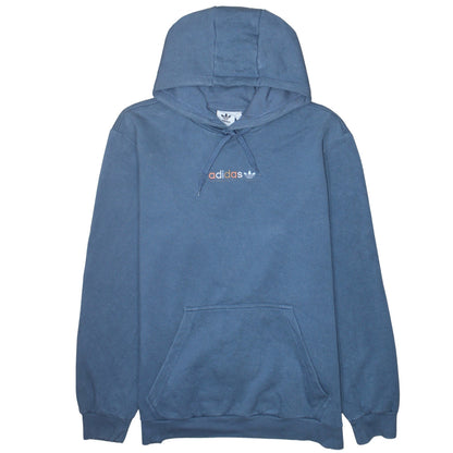 Adidas Men Blue XL Pullover Hoodie Fleece Logo Sportswear