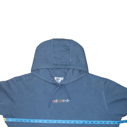 Adidas Men Blue XL Pullover Hoodie Fleece Logo Sportswear