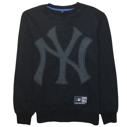 Majestic Men's Black New York Yankees Crew Neck Sweatshirt M Regular Fit