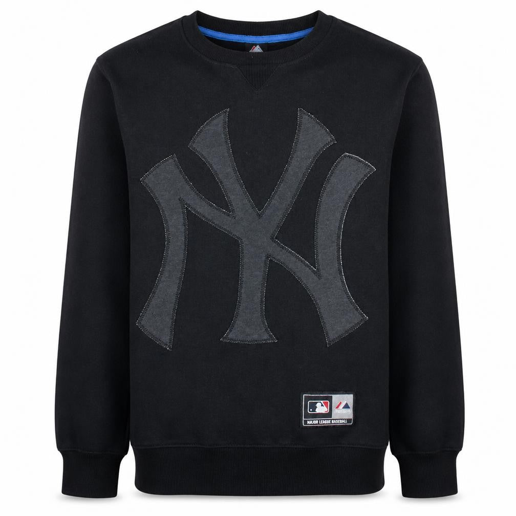 Majestic Men's Black New York Yankees Crew Neck Sweatshirt M Regular Fit