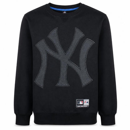 Majestic Men's Black New York Yankees Crew Neck Sweatshirt M Regular Fit