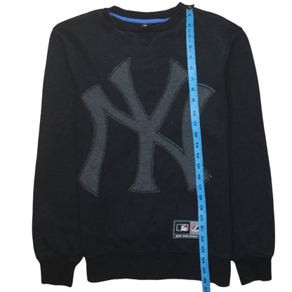 Majestic Men's Black New York Yankees Crew Neck Sweatshirt M Regular Fit