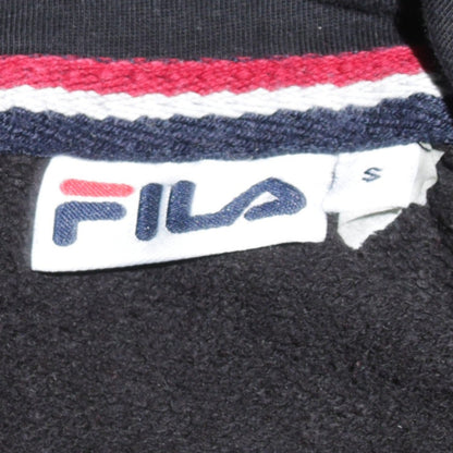 Fila Men’s Black Pullover Hoodie S Logo Graphic Fleece Sweatshirt