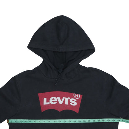 Levi's Men's Black Pullover Hoodie M Logo Graphic Fleece Sweatshirt