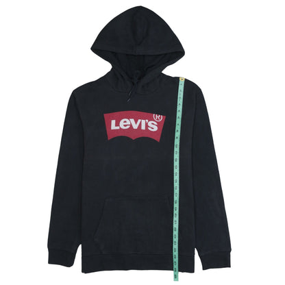 Levi's Men's Black Pullover Hoodie M Logo Graphic Fleece Sweatshirt