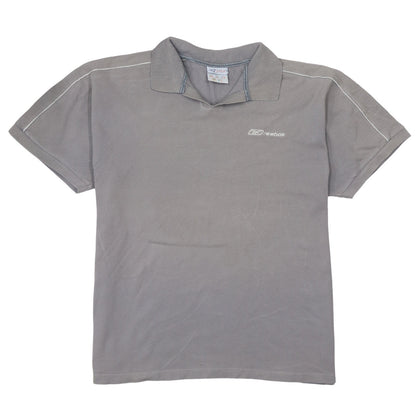Reebok Men’s Grey Short Sleeve Cotton Polo Shirt Size L