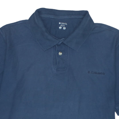 Columbia Men's Blue Cotton Regular Fit Short Sleeve Polo Shirt L