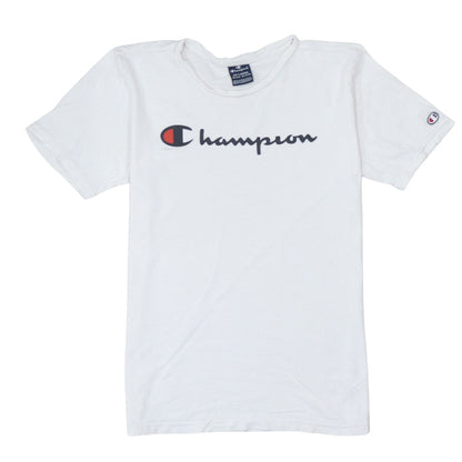 Champion Boys White 2XL 15-16 Years Crew Neck Short Sleeve Logo T-Shirt