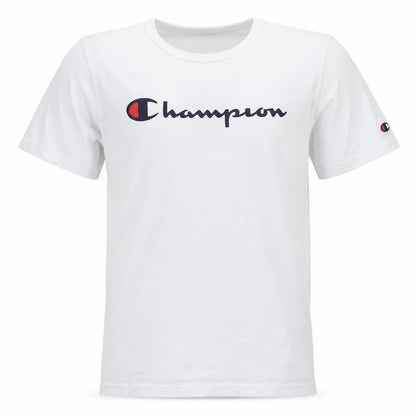 Champion Boys White 2XL 15-16 Years Crew Neck Short Sleeve Logo T-Shirt