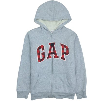 GAP Kids Boys Grey Full Zip Hoodie Sherpa Lined XXL - Warm Casual Sweatshirt