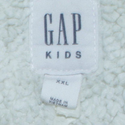 GAP Kids Boys Grey Full Zip Hoodie Sherpa Lined XXL - Warm Casual Sweatshirt