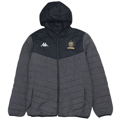 Kappa Mens Grey XL Puffer Jacket Hooded Leeds United 100 Years
