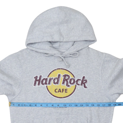 Hard Rock Cafe Paris Grey Pullover Hoodie Men’s Small Logo Fleece