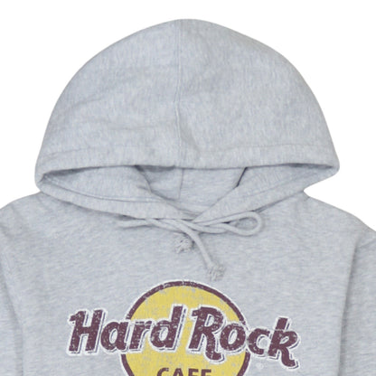Hard Rock Cafe Paris Grey Pullover Hoodie Men’s Small Logo Fleece