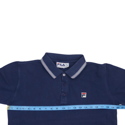 FILA Men's Blue Short Sleeve Cotton Polo Shirt XS