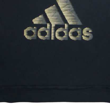 Adidas Womens Black Gold Logo Pullover Sweatshirt XL