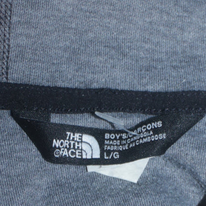 The North Face Boys Grey Full Zip Hoodie Size L Jersey Cotton Blend