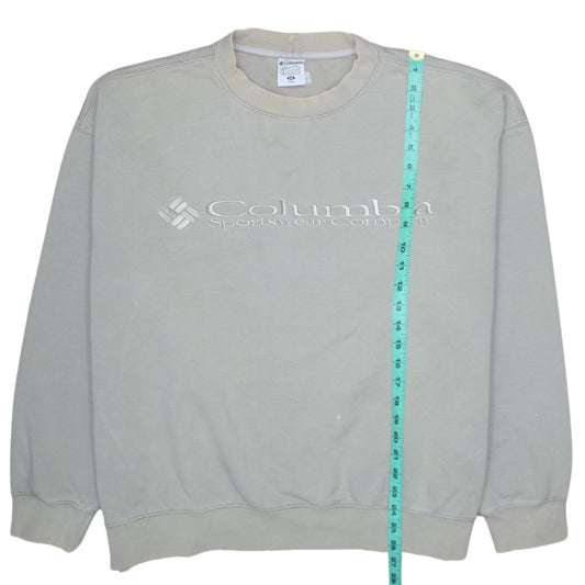 Columbia Men Beige 2XL Pullover Sweatshirt Embroidered Logo