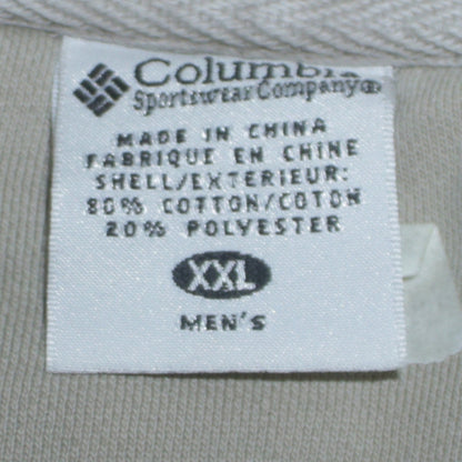Columbia Men Beige 2XL Pullover Sweatshirt Embroidered Logo