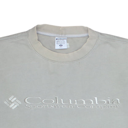 Columbia Men Beige 2XL Pullover Sweatshirt Embroidered Logo