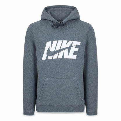 Nike Men's Grey Pullover Hoodie Small Logo Graphic Cotton Blend