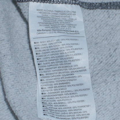 Nike Men's Grey Pullover Hoodie Small Logo Graphic Cotton Blend