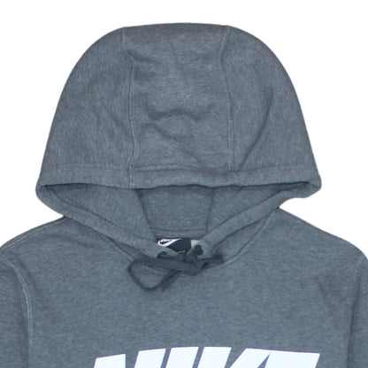 Nike Men's Grey Pullover Hoodie Small Logo Graphic Cotton Blend