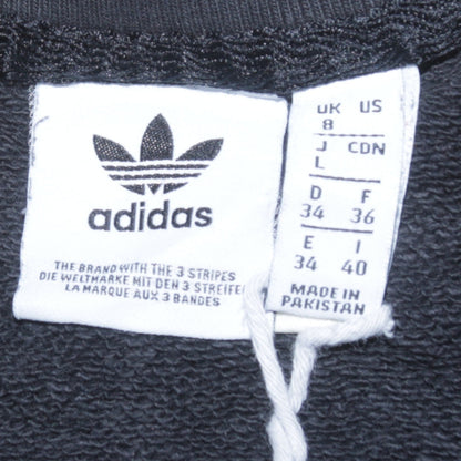 Adidas Womens Black Crew Neck Pullover Sweatshirt Size 8 Logo Print