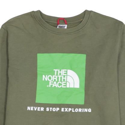 The North Face Boys Green XL Crew Neck Pullover Sweatshirt