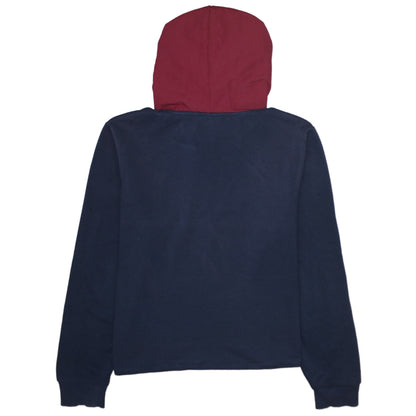 FILA Men's Blue & Maroon Pullover Hoodie Size S Logo Fleece