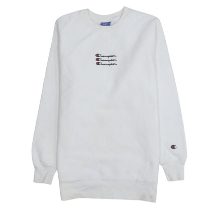 Champion Women's White Small Pullover Sweatshirt with Logo