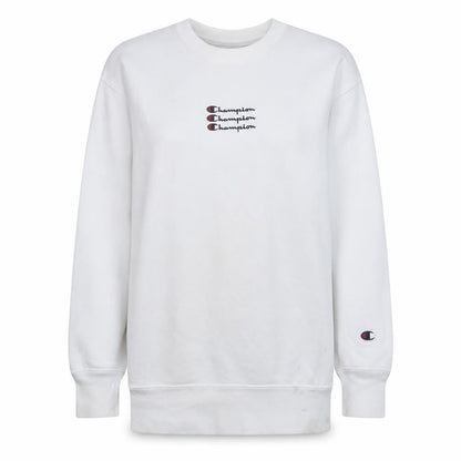 Champion Women's White Small Pullover Sweatshirt with Logo
