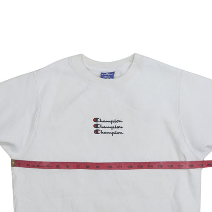 Champion Women's White Small Pullover Sweatshirt with Logo