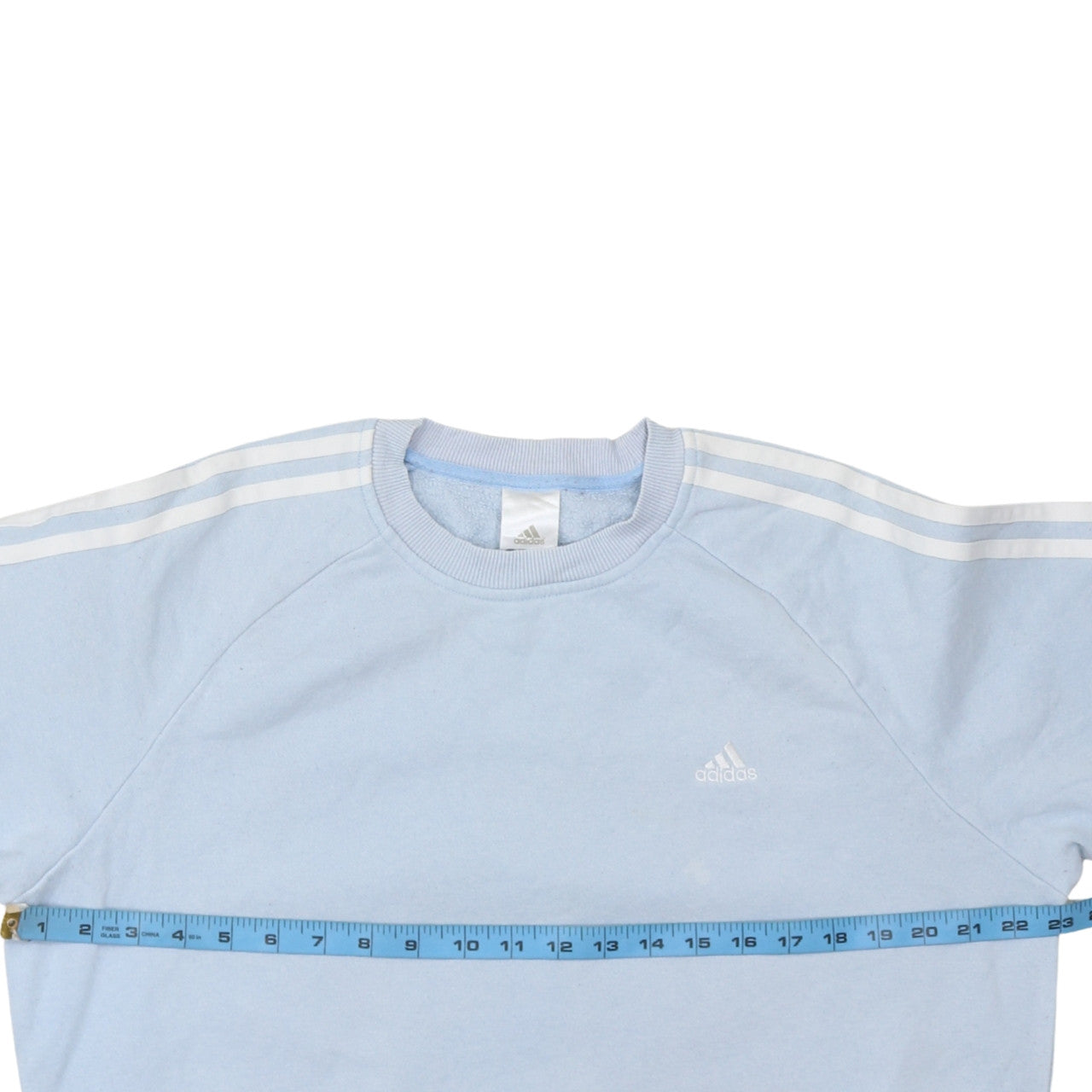 Adidas Women Light Blue Crew Neck Pullover Sweatshirt Size 12