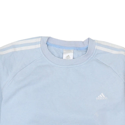 Adidas Women Light Blue Crew Neck Pullover Sweatshirt Size 12