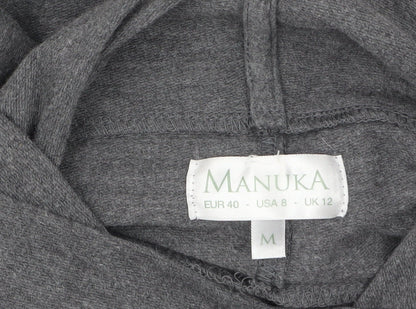 Manuka Women Grey UK 12 Pullover Hooded Sweatshirt with Drawstring