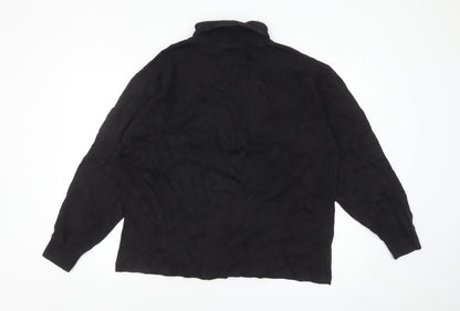 Reebok Men’s Black Cotton Long Sleeve High Neck Casual Top L
