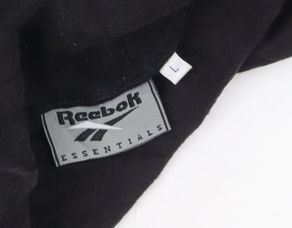 Reebok Men’s Black Cotton Long Sleeve High Neck Casual Top L
