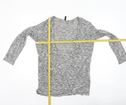 H&M Divided Women's Grey Knit Long Sleeve Open Cardigan Size M