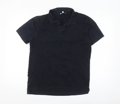 Reiss Men's Blue Egyptian Cotton Polo Shirt Size M Short Sleeve