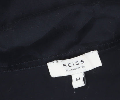 Reiss Men's Blue Egyptian Cotton Polo Shirt Size M Short Sleeve