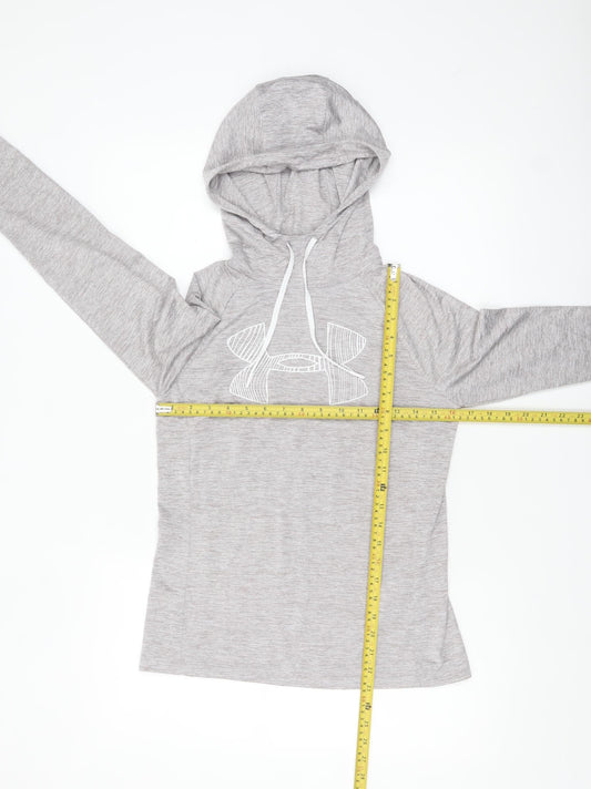 Under Armour Women's Grey XS HeatGear Hooded Long Sleeve Top