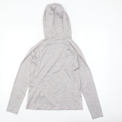 Under Armour Women's Grey XS HeatGear Hooded Long Sleeve Top