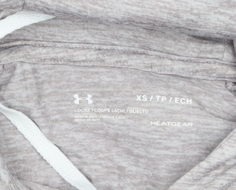 Under Armour Women's Grey XS HeatGear Hooded Long Sleeve Top