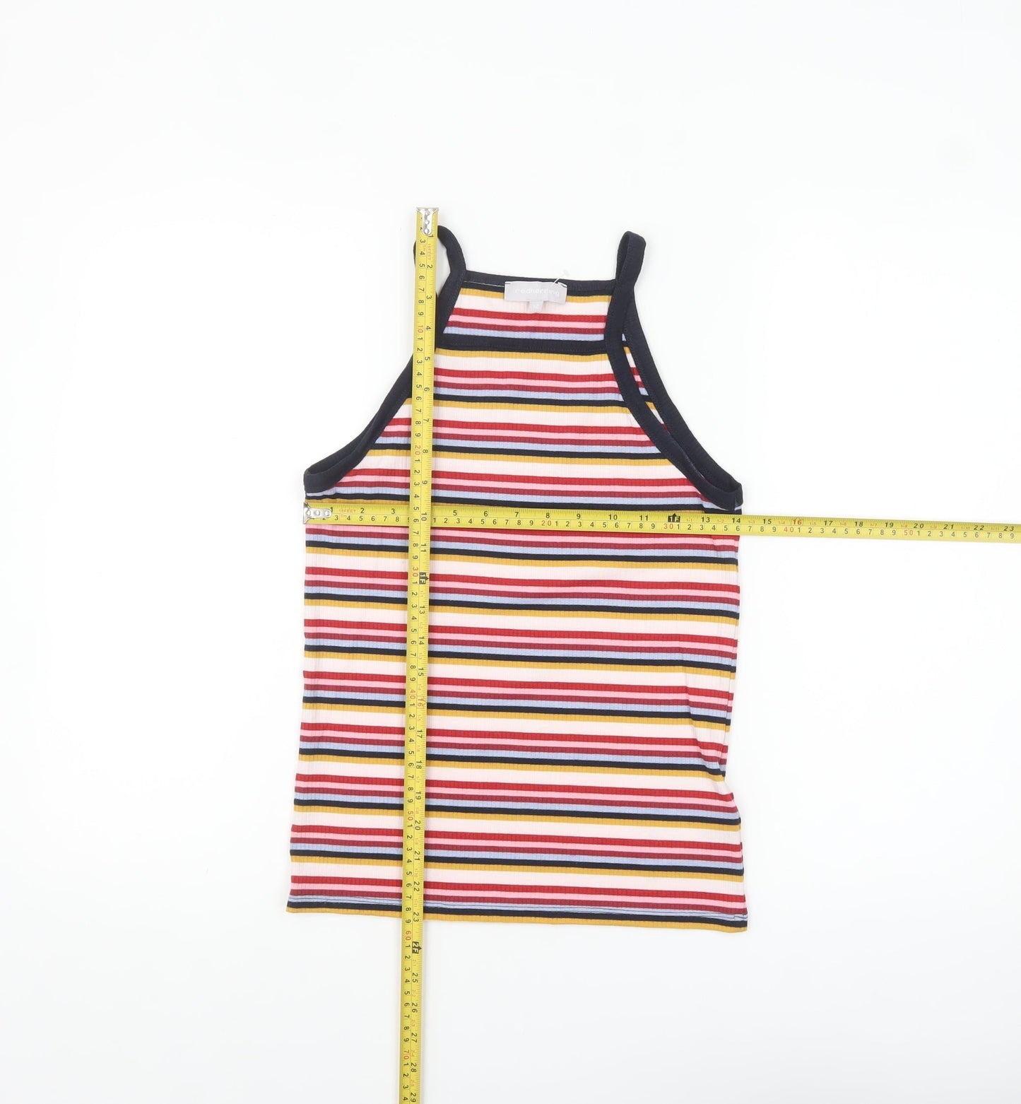Red Herring Women Multicoloured Striped Halter Tank Top Size 12
